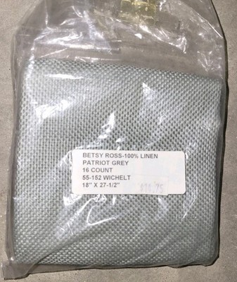 Wichelt 55-152 Betsy Ross 16 ct Cross Stitch Fabric Patriot Grey Linen 18''x27.5''