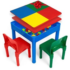 5 in 1 Kids Activity Table and Chair Set for Toddlers, Building Block, Craft ...