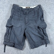 Abercrombie Fitch Cargo Shorts Mens 29 Black Faded Distressed Paratrooper Y2K