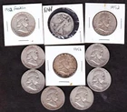 U S Coins 10 SILVER WALKING LIBERTY/FRANKLIN Half Dollars Circulated Lot 2