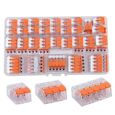 Wago Transparent 2,3,5 Splicing Wire Connector, Lever-Nuts Terminal Block (90pc)