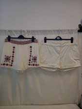 ❤️ 2 X White Summer Shorts Tu Red Herring Size 14 Vgc