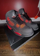 Jordan 4 Retro Mid Red Thunder Size 10.5 Authentic Sneaker