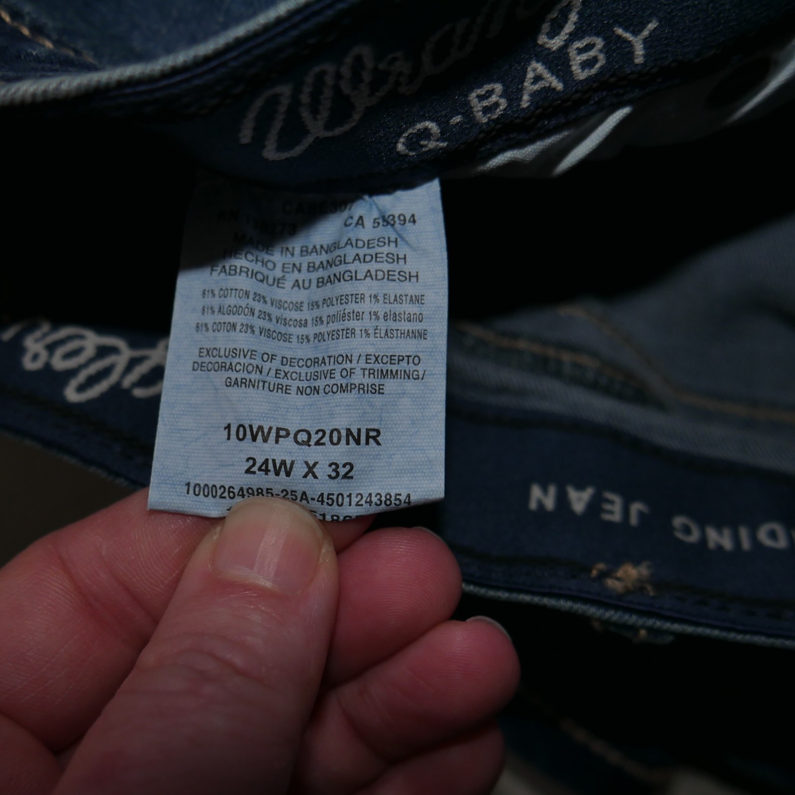 Wrangler Q-Baby Bootcut Jeans Women's Plus Size 24W x 32 Stretch Dark Wash NWT thumbnail 7