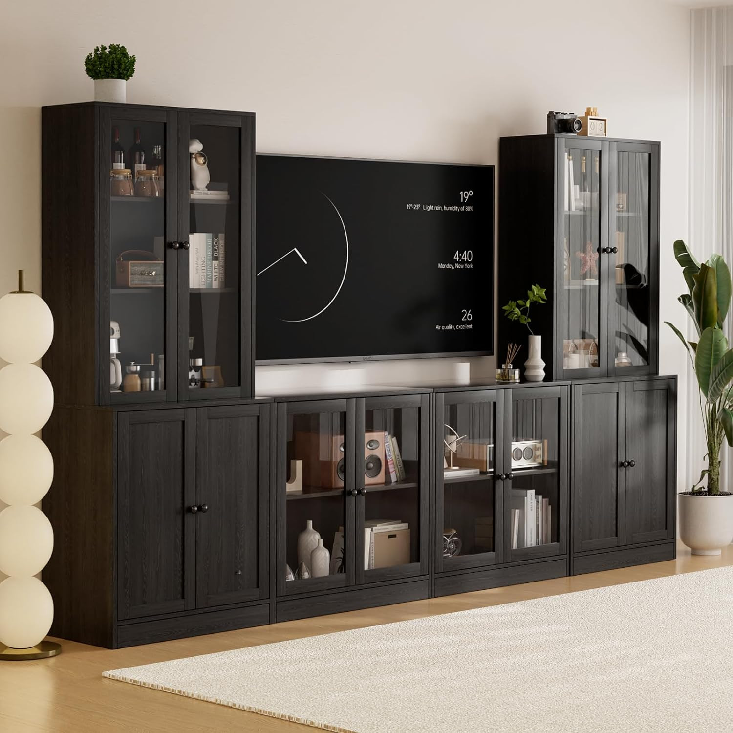 With Bookshelves Entertainment Center For 75 Inch Tv