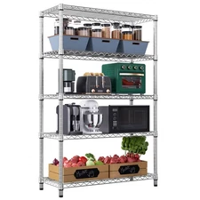 1750 LBS Storage Shelves 5-Tier Utility Shelving Unit Steel Organizer Wire Ra...