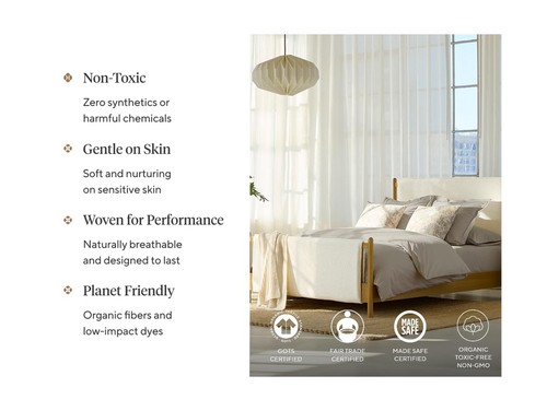 Coyuchi Organic Sateen Duvet Cover Set, Graphite, Full/Queen, 100% GOTS Certi... - Picture 5 of 6