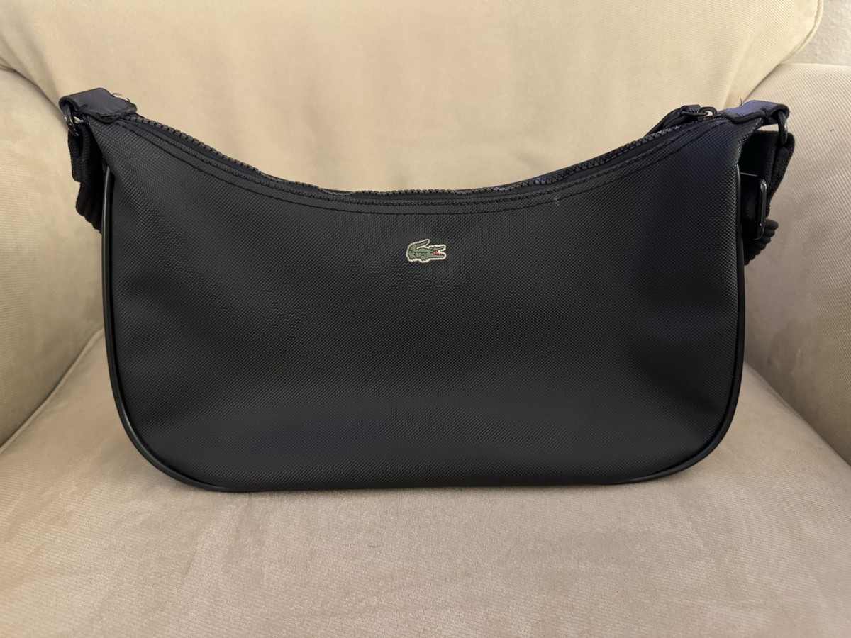 LACOSTE SMALL HOBO BAG PVC NF0724NC BLACK | eBay