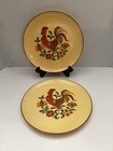 Taylor Smith & Taylor Vtg MCM Reveille Rooster 10” Dinner Plates (2) Red Rim — photo 1