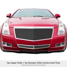 Fits 2008-2013 Cadillac Cts11-14 Coupe Stainless Chrome Mesh Grille Combo