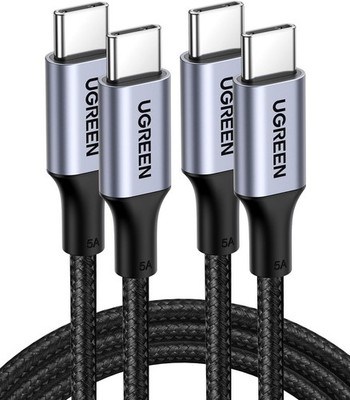 UGREEN USB C to USB C Cable, 100W 2-Pack USB C Charger Cable for iPhone 17/17 Ai