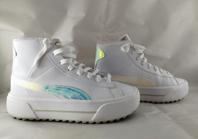 PUMA Kaia Mid Irisistable JR  Sneaker Shoes Youth 7C Leather White 387109-01
