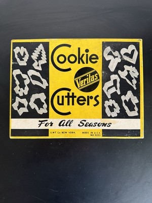 Vintage Veritas Cookie Cutters #3221 Original Box - Fish Axe Lamb Bird Holidays