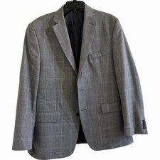 Michael Kors 42R Gray Windowpane Sport Coat Blazer Mens 2 Button