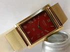 VINTAGE SEIKO SLIM QUARTZ RED DIAL JAPAN MEN'S WORKING DRESS WATCH