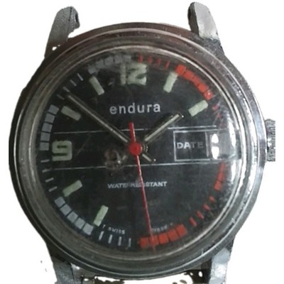 Endura Skin Diver Swiss Made Sammler Vintage Armbanduhr Bastler Rarität  