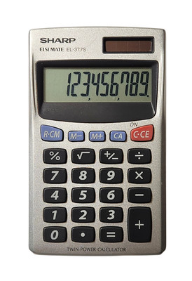 Vintage Sharp ELSI Mate EL-377S Twin Power Calculator Tested Working