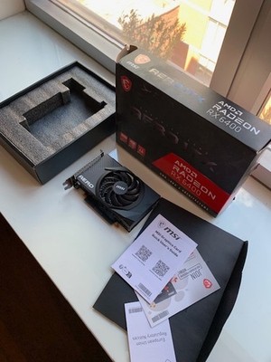 GPU Graphics Card AMD Radeon RX 6400 PCIe 4.0 4GB GDDR6 VRAM DPx1 HDMIx1