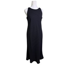 Vintage Y2K Jones New York Dress Women’s Size 8 Black Beaded Sleeveless