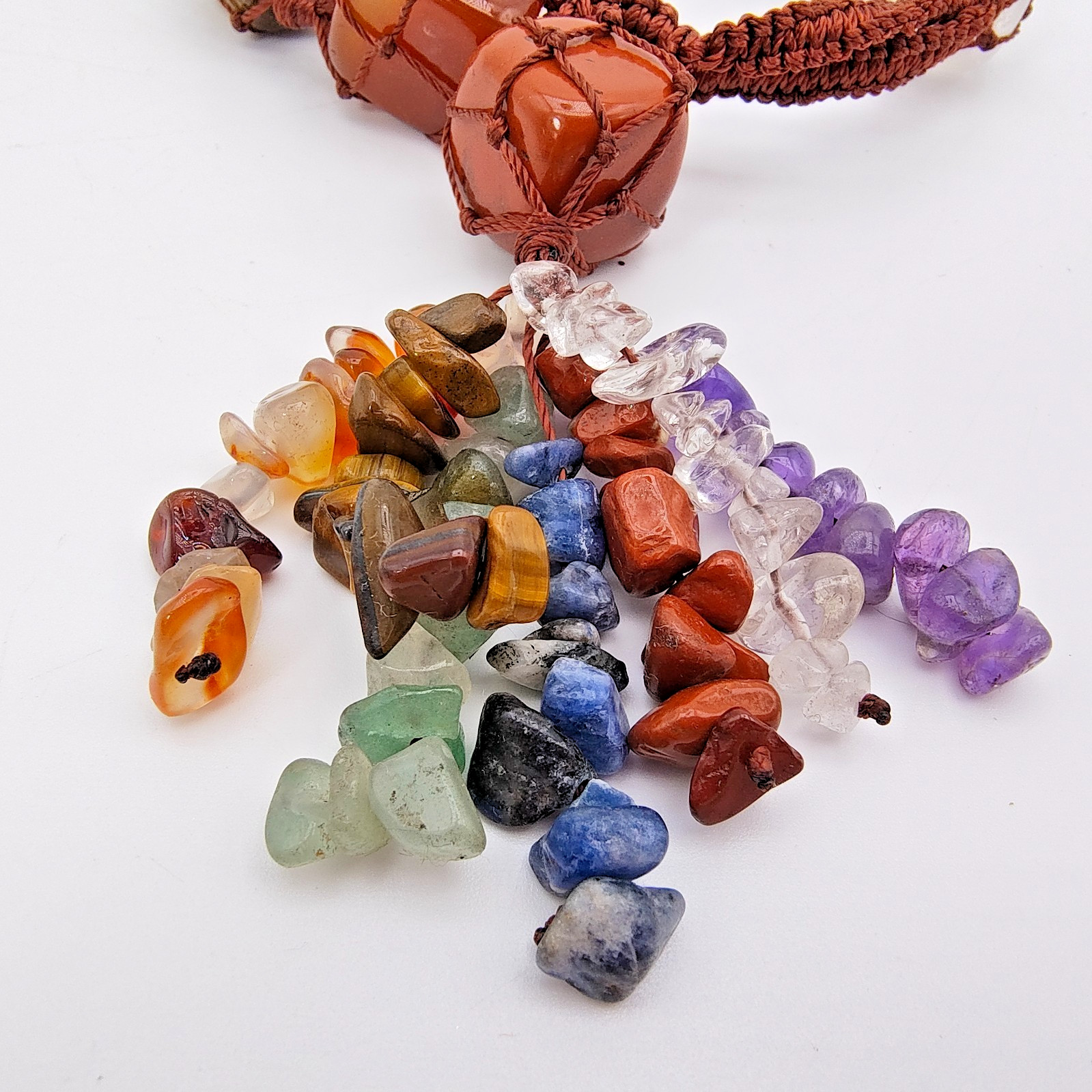 7 Chakra Macrame Statement Bracelet Boho Reiki He… - image 7