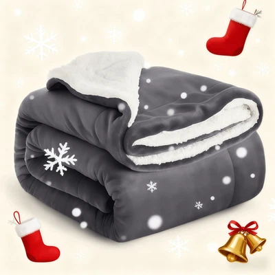 MOONLIGHT BEDDING 480 GSM Luxury Heavy Sherpa Blanket Warm Faux Fur Mink Sofa Bed Fleece Throw 🔥