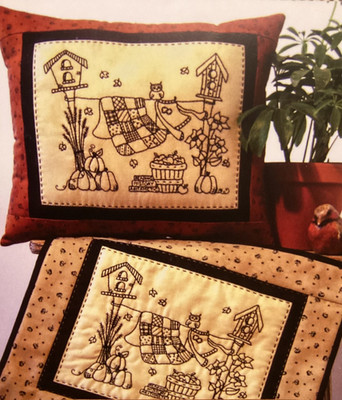 PATTERN Blackwork Mini Quilt & Blackwork Quilt Pillow NEW Blueberry Backroads