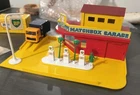 Vintage Lesney Matchbox BP Service Station w/ Pumps & Refuse Truck & Box