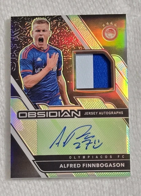 2020-21 Panini Obsidian #JA-AF Alfred Finnbogason Jersey Auto Etch Green #/25