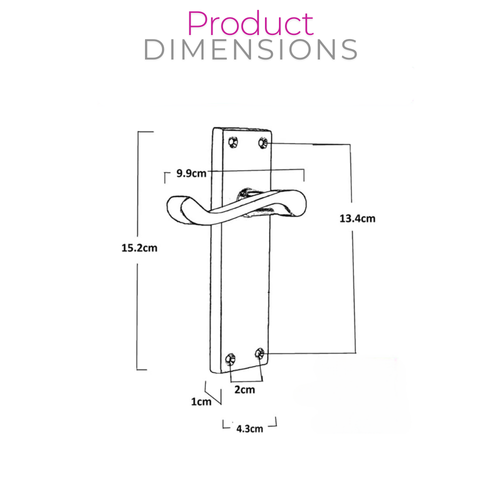 Matt Black Victorian Scroll Door Handle with 150mm Backplate + Tubular Latch x 4 - Picture 6 of 8