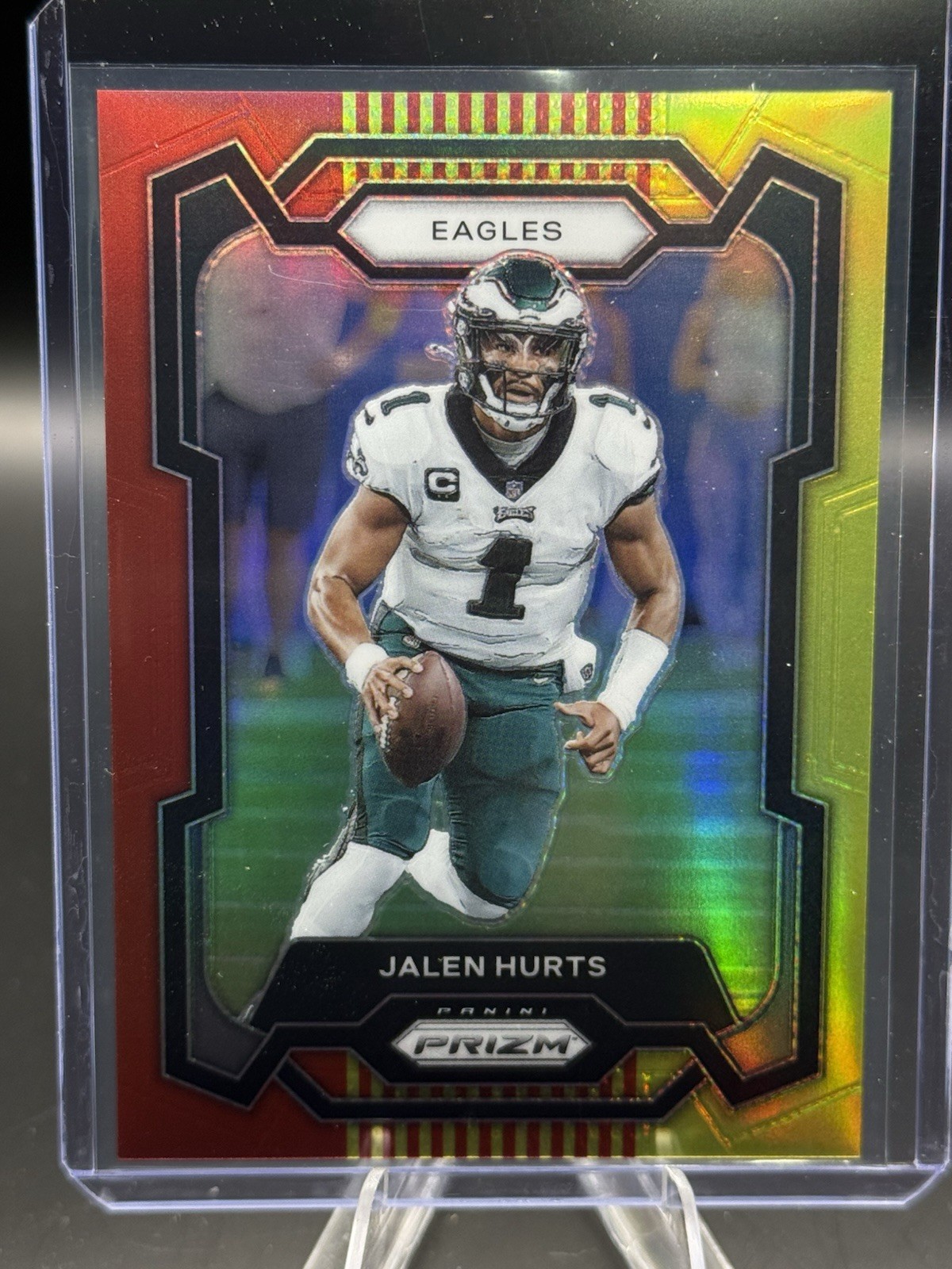 2023 Panini Prizm Jalen Hurts #244 Red Yellow Prizm 44/44