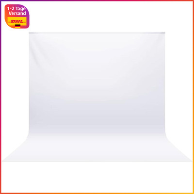 Fotohintergrund Faltbar Musselin Weiß 3x3m für Foto Video Studio Zoom YouTube