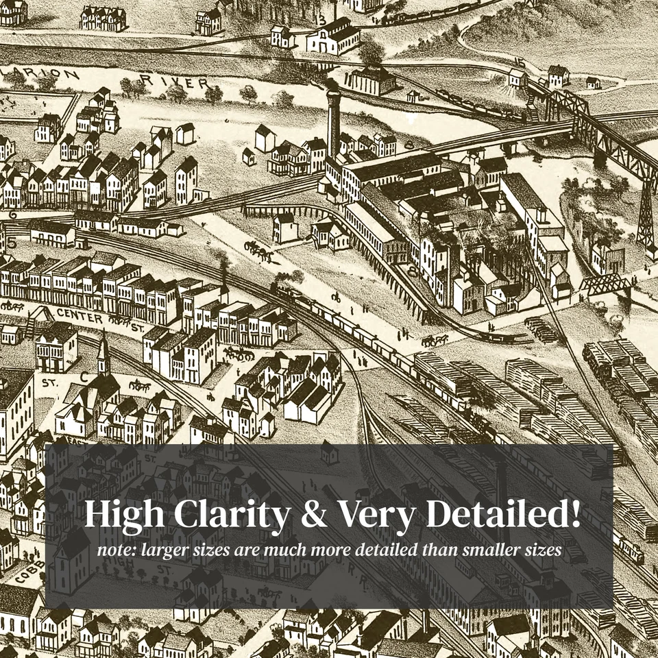 Old Map of Johnsonburg, PA 1895 - Vintage Johnsonburg Pennsy - Image 2 of 4