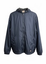 dickies mnens fleece lined hooded nylon water resistant jacket navy blue large