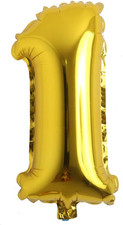 16" Inch Single Gold Alphabet Letter Number Balloons Aluminum Hanging Foil Film