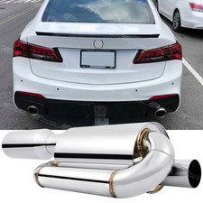 For Acura Tlx Tl Chrome 2.5 In 4.0 Out Twin Loop Exhaust Resonator Muffler Tip