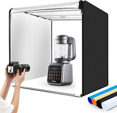 32'' Photo Studio Light Box with 100 LED Lights & 4 Backdrops for Product Photogr