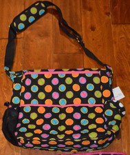 Multi-Color Polka Dot Quilted Shoulder Bag Carry All Diaper Bag Tote Travel