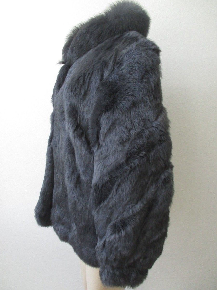 GRAY 100% RABBIT LONG SLEEVE FUR COAT SIZE M | eBay GRAY 100% RABBIT LONG SLEEVE FUR COAT SIZE M | eBay