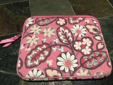 Vera Bradley white flower pink leaves tablet case gently used