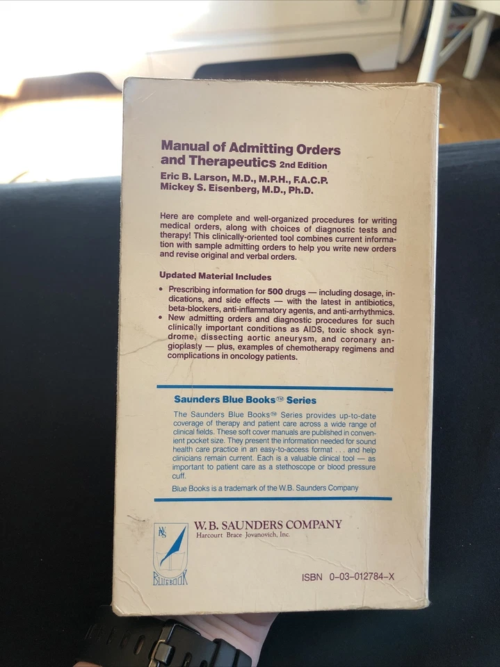 Manual Of Admitting Orders And Therapeutics 2nd Edition Larson & Eisenberg - Image 2 of 2