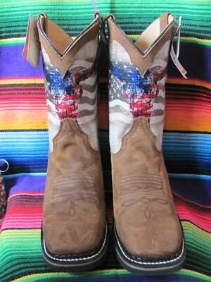 ROPER  MENS WESTERN AMERICANA BOOTS   BRAND NEW WITH TAGS   GENUINE LEATHER   S