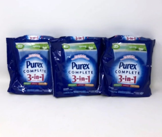 Purex Complete 3 in 1 Laundry Sheets Spring Oasis 24 Loads HE Detergent
