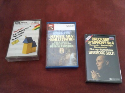 KASSETTE: BRUCKNER Symphony 4 X3 Versionen DG EMI + Decca