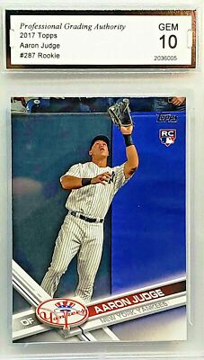 GRADED 10! AARON JUDGE ROOKIE CARD! 2017 TOPPS #287 NEW YORK YANKEES  ROY, MVP | eBay