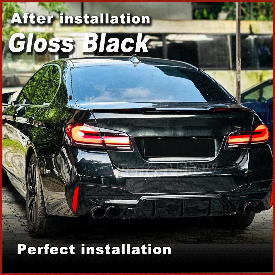 Glanz Schwarz Diffusor Heckansatz Passt für BMW 5er G30 M550i Mit M-Paket 18-19 - Bild 3 von 4