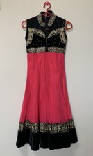 Girls Dress ethnic desi anarkali gown embroidered party wedding pink dabka 7 yr