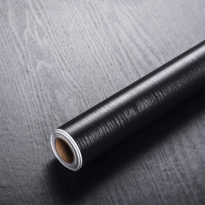 40cm x 3m Klebstoff Kunststoff Holzmaserung Vinyl Wasserdicht Papierrolle - schwarz