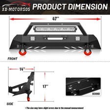 For 2016-2023 Toyota Tacoma 3rd Gen Front Rear Bumper With Led Lights D-rings