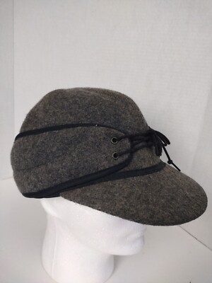 VTG Super Rare Hat Cap Unisex Gray 7 1/2 100% Wool 23 1/2 / 24 I/2 Original 100% Wool Vintage Hats for Men 7 1/2 Size for sale  main image 3