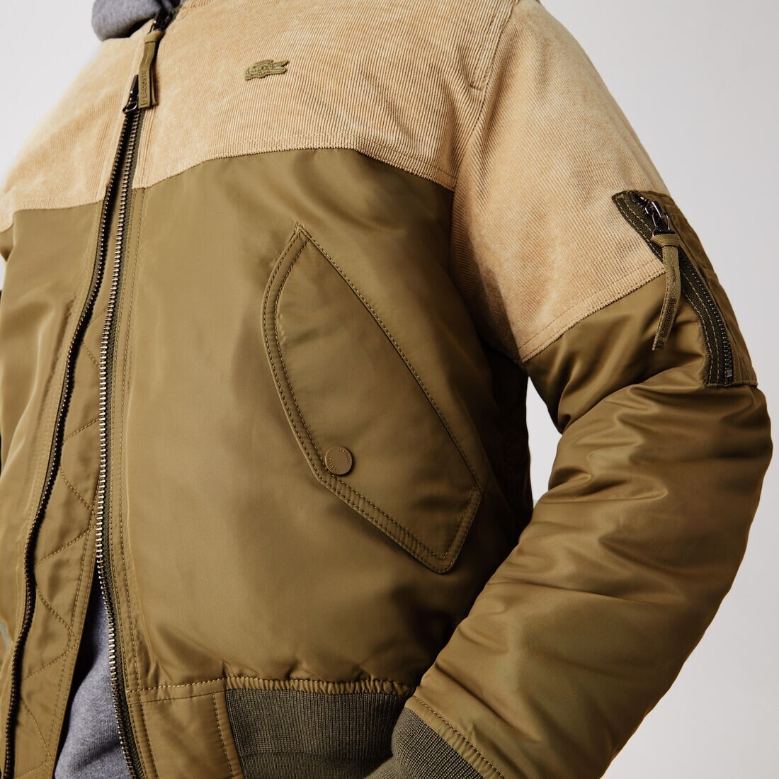 NEW LACOSTE Bimaterial Quilted Zip Bomber Jacket MENS XL/2XL NEW LACOSTE Bimaterial Quilted Zip Bomber Jacket MENS XL/2XL
